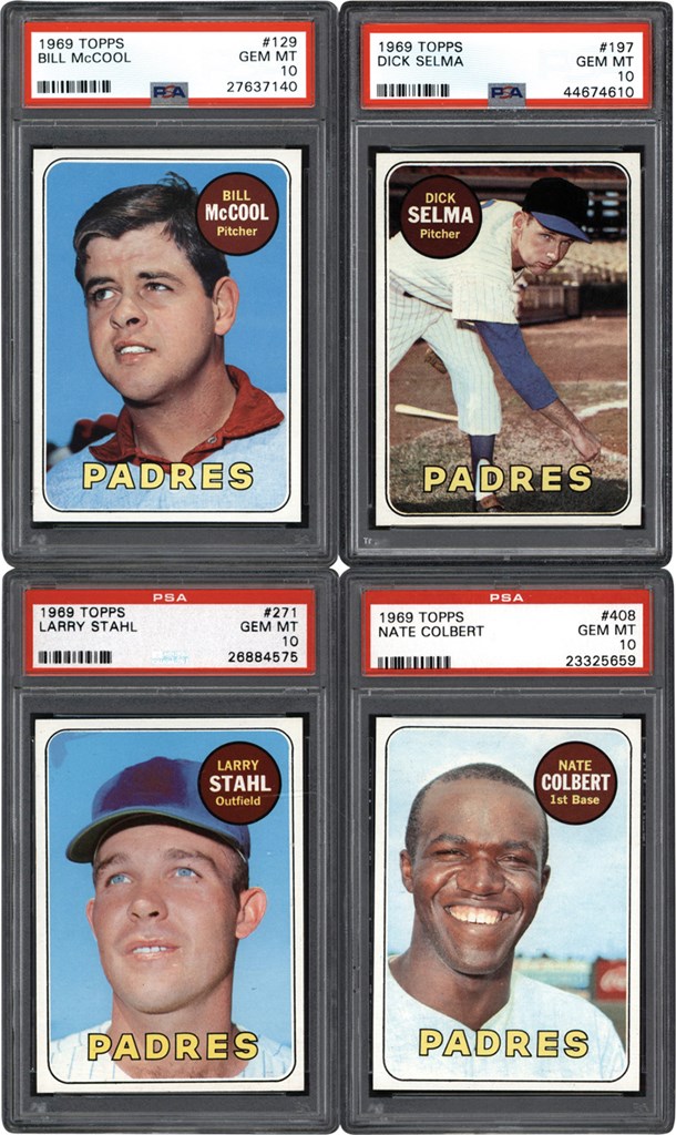 1969 San Diego Padres PSA GEM MINT 10 Collection (4)