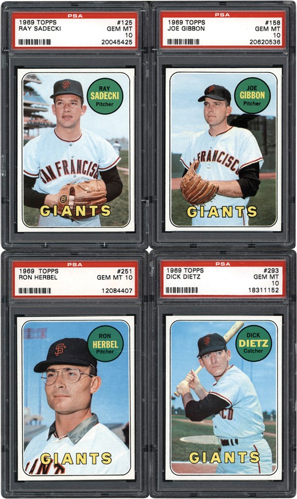 Baseball and Trading Cards - 1969 San Francisco Giants PSA GEM MINT 10 Collection (4)