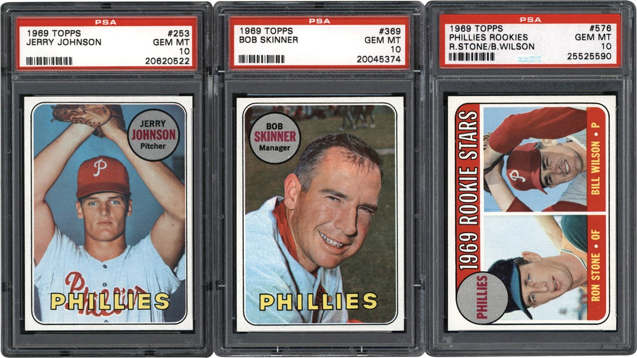 Baseball and Trading Cards - 1969 Philadelphia Phillies PSA GEM MINT 10 Trio (3)