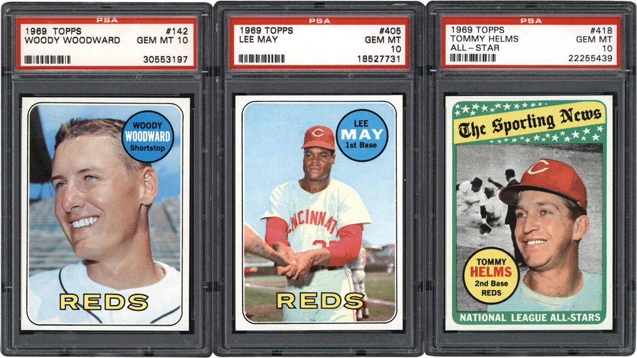 Baseball and Trading Cards - 1969 Cincinnati Reds PSA GEM MINT 10 Trio (3)