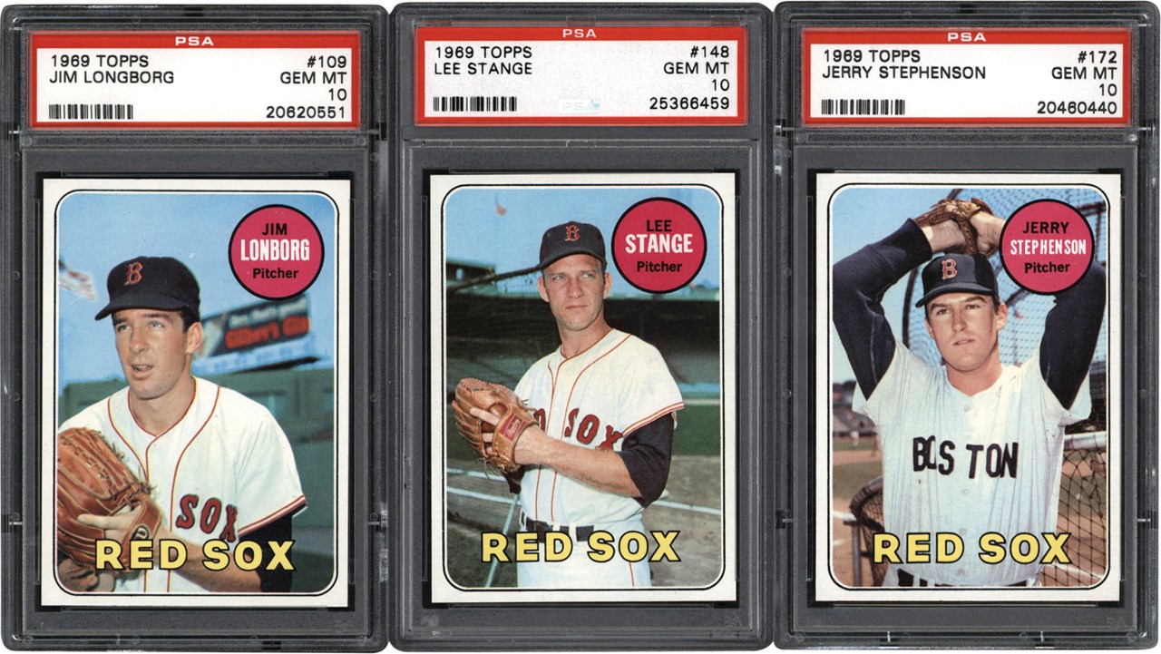 Baseball and Trading Cards - 1969 Topps Boston Red Sox PSA GEM MINT 10 Trio (3)