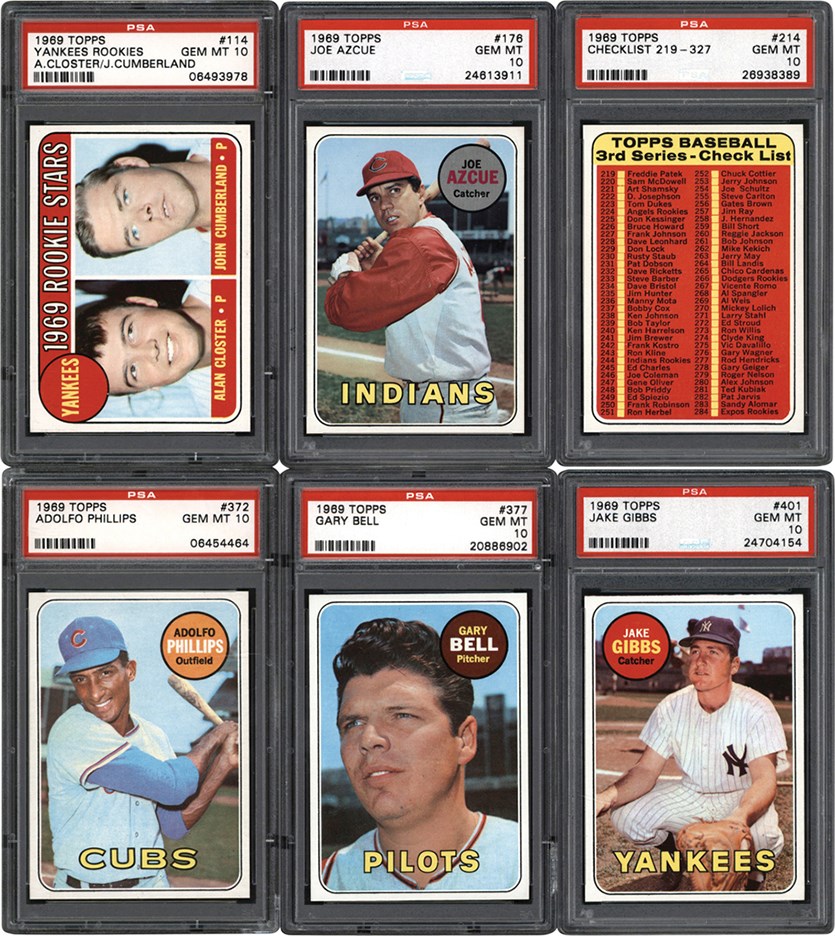 Baseball and Trading Cards - 1969 Topps PSA GEM MINT 10 Collection (6)