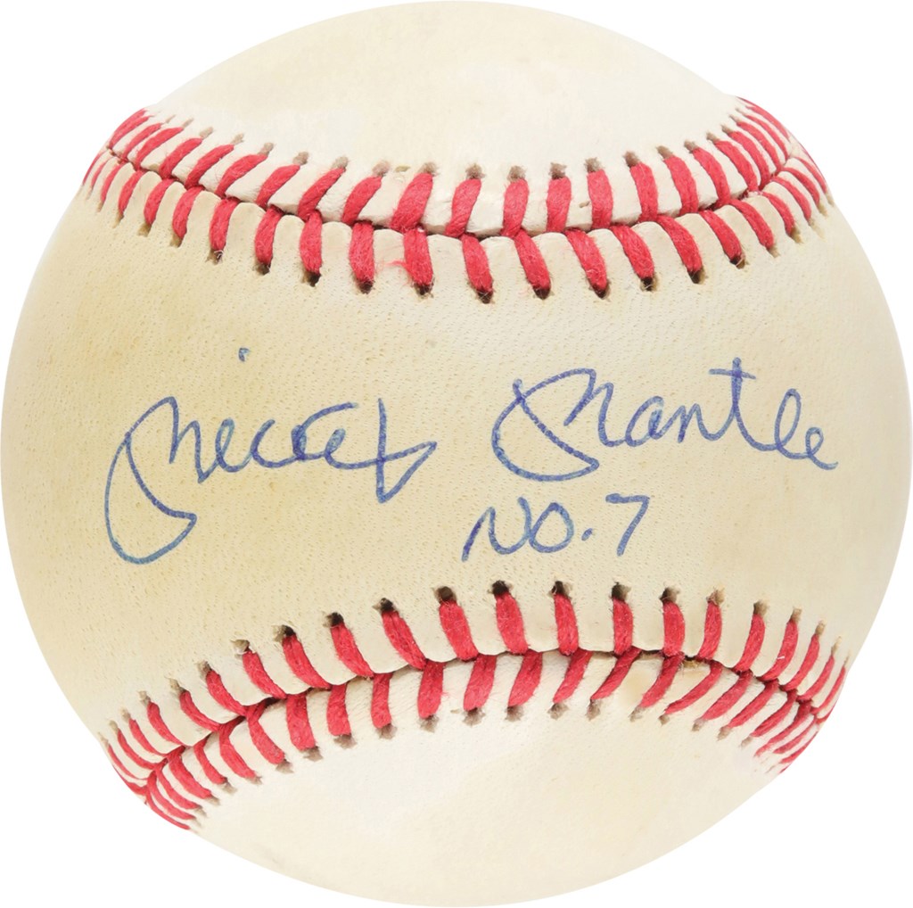 Mickey Mantle "No. 7" Single Signed Baseball (PSA)