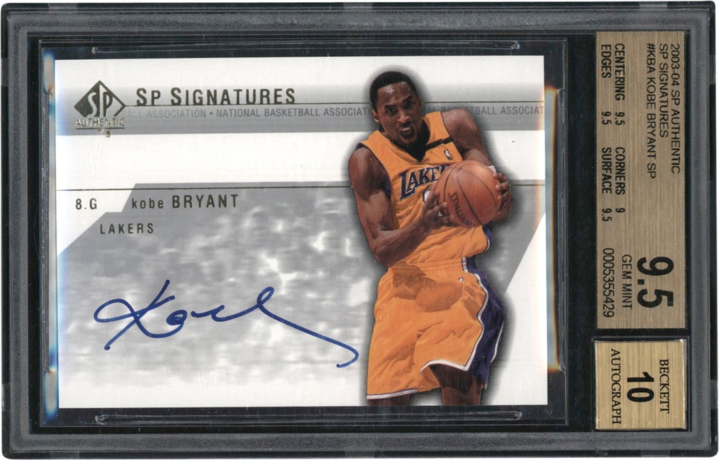 Basketball Cards - 2003-04 SP Authentic SP Signatures #KBA Kobe Bryant Autograph BGS GEM MINT 9.5 - Auto 10