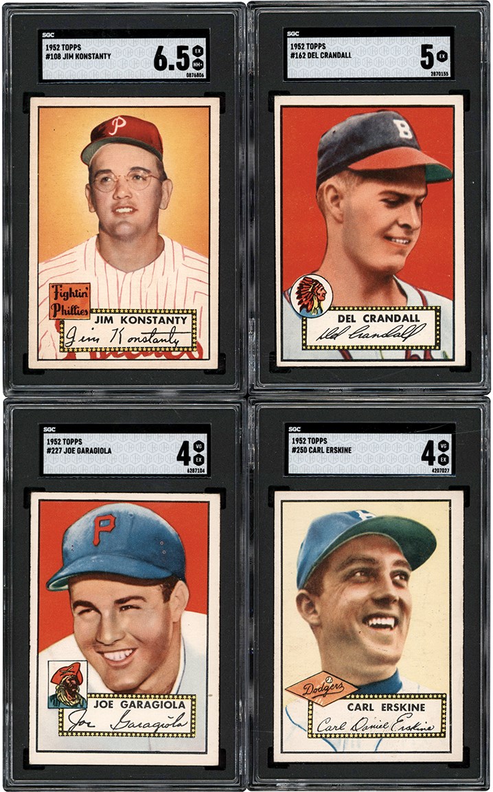 - 952 Topps Baseball Card Collection (5) All SGC