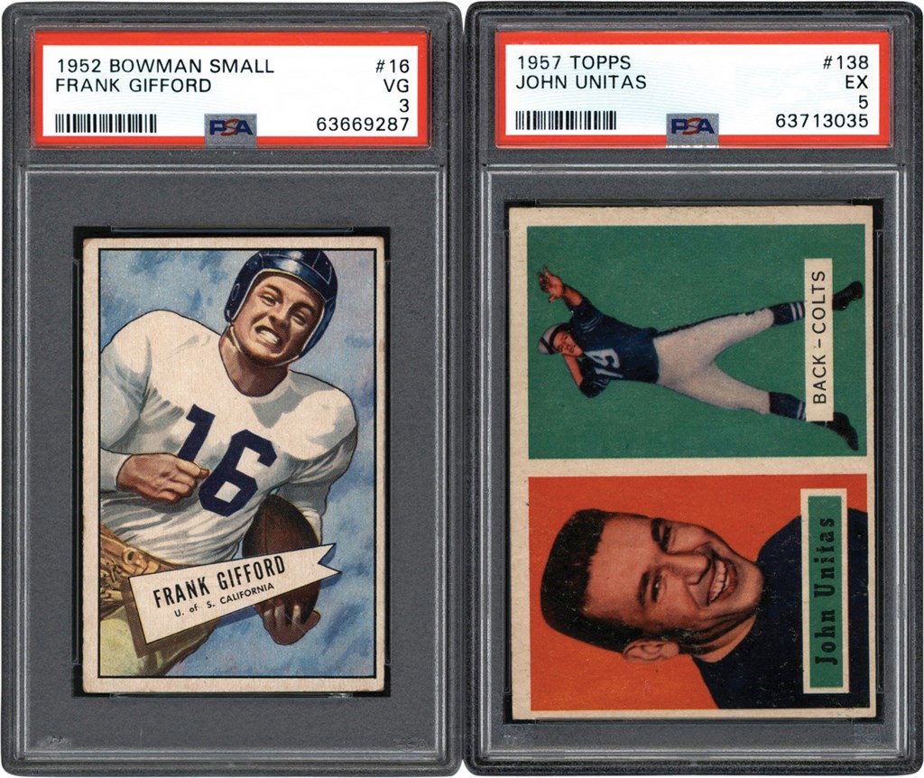 Football Cards - 1950-1957 Topps & Bowman Football Collection (15) w/PSA 5 Johnny Unitas Rookie Card