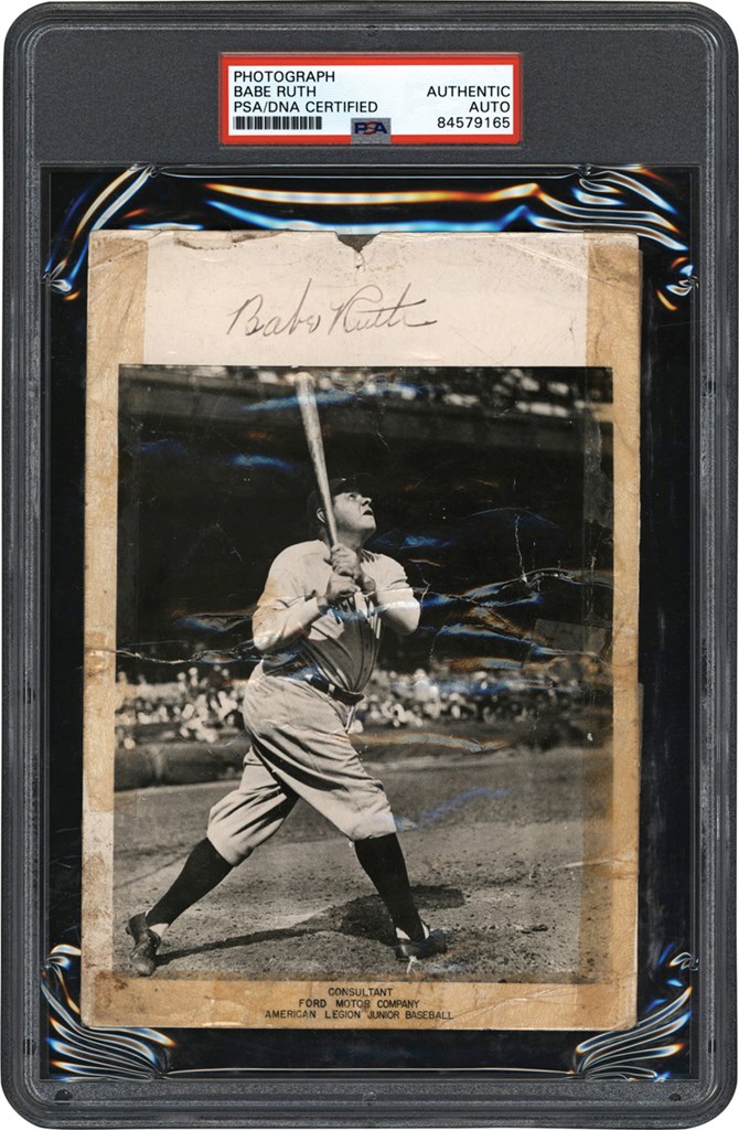 Ruth and Gehrig - Babe Ruth Signed Vintage Photograph (PSA)
