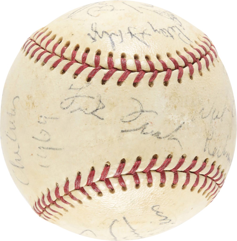 Baseball Autographs - Multi-Sport HOFers & Legends Signed Baseball w/Vince Lombardi & Frank Frisch (PSA)