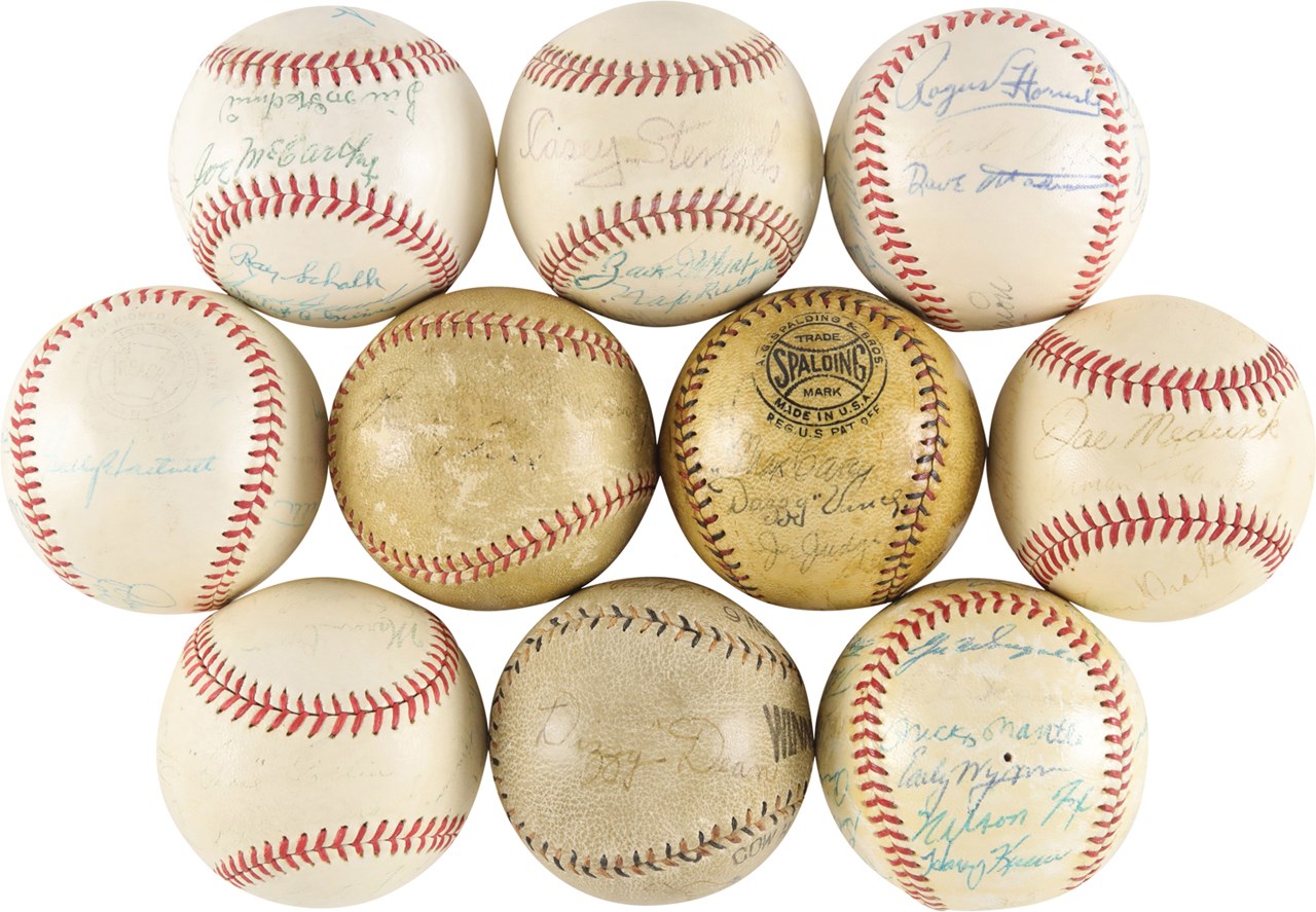 Baseball Autographs - HOFers & Stars Multi-Signed Baseball Collection w/Jimmie Foxx (10)