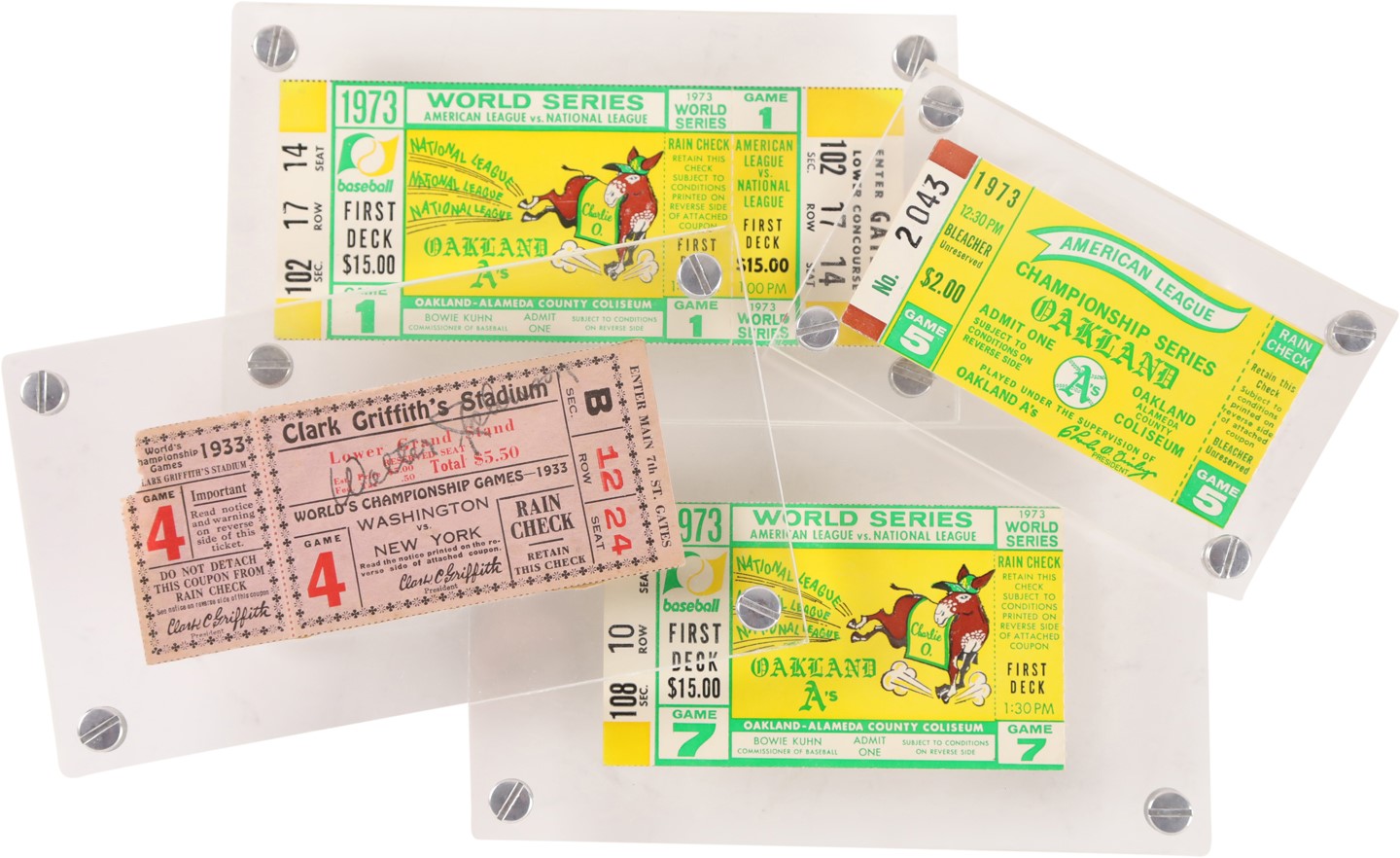 Tickets, Publications & Pins - 1925-2013 World Series Ticket Collection w/Some Full (45)