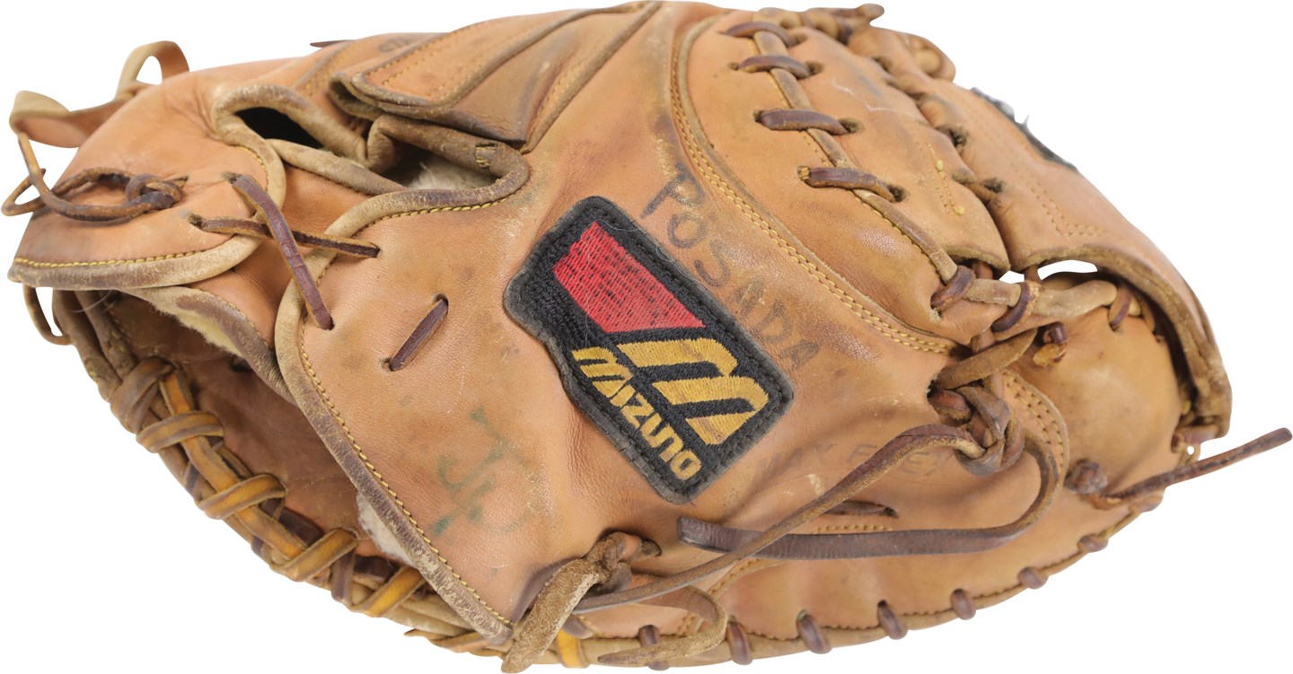 Circa 1996 Jorge Posada New York Yankees Rookie Era Game Used Glove (PSA)