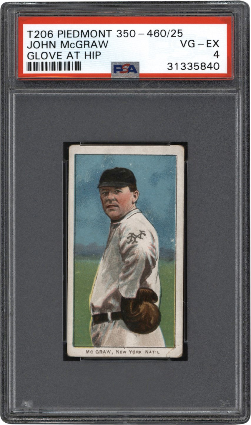 Baseball and Trading Cards - 1909-1911 T206 John McGraw Glove at Hip PSA VG-EX 4