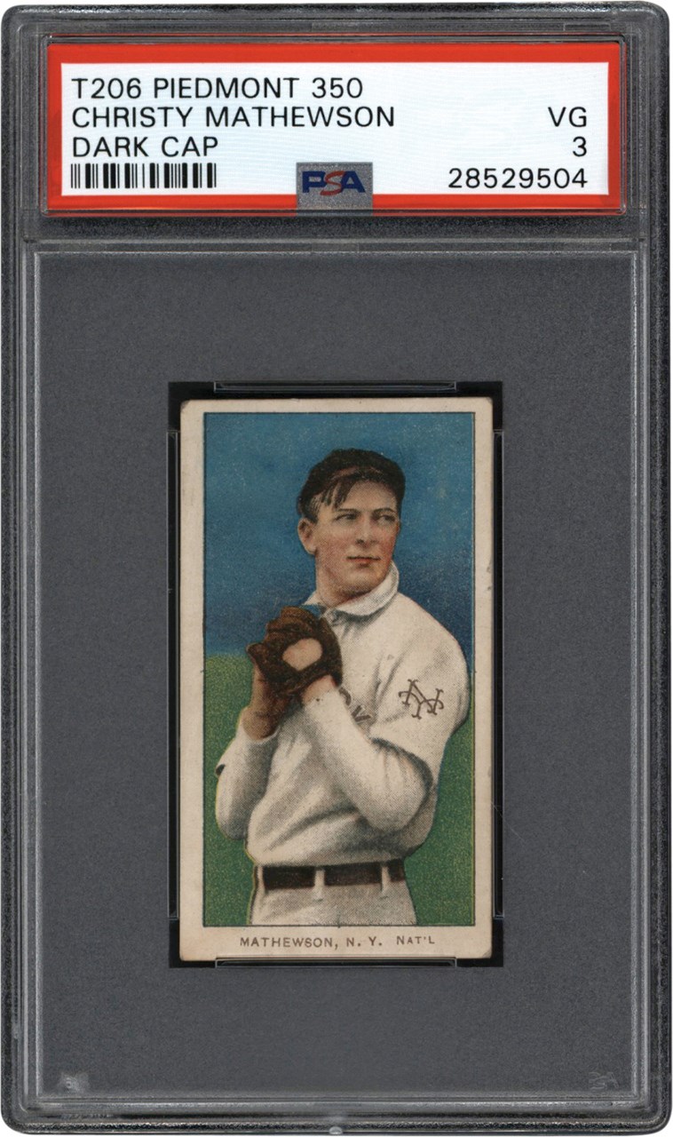 Baseball and Trading Cards - 1909-1911 T206 Christy Mathewson Dark Cap PSA VG 3