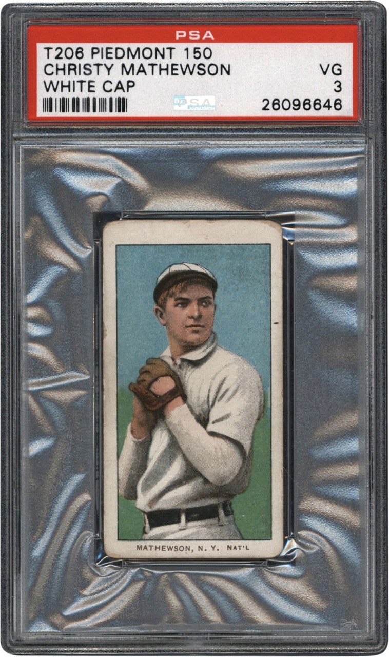 Baseball and Trading Cards - 1909-11 T206  Christy Mathewson White Cap PSA VG 3