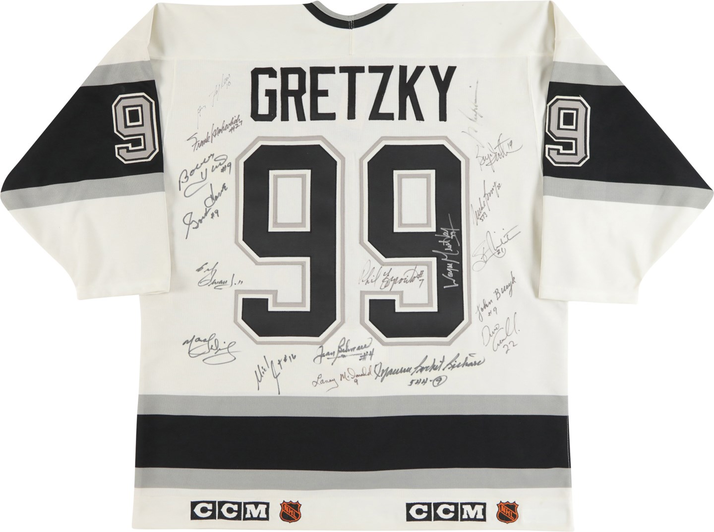 Hockey - 500-Goal Scorers Multi-Signed Wayne Gretzky Jersey w/18 Signatures