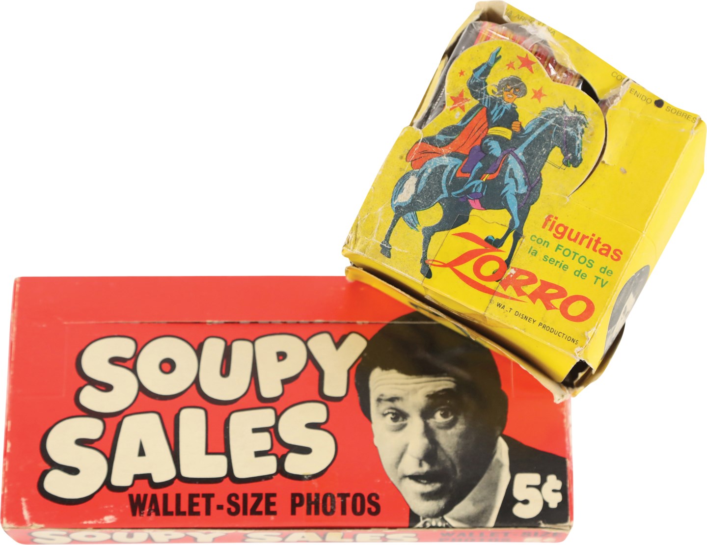 1958-1965 Topps Zorro & Soupy Sales Wax Pack Collection w/Original Display Boxes