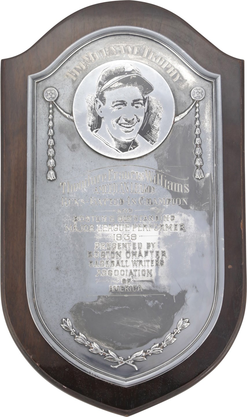 Sports Rings And Awards - 1939 Ted Williams Tim Murnane Trophy (Rookie Season)