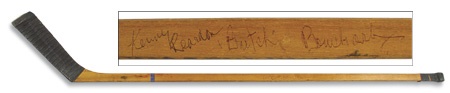Maurice Richard - 1946-47 Maurice “Rocket” Richard Team Signed Montreal Canadiens Game Used Stick