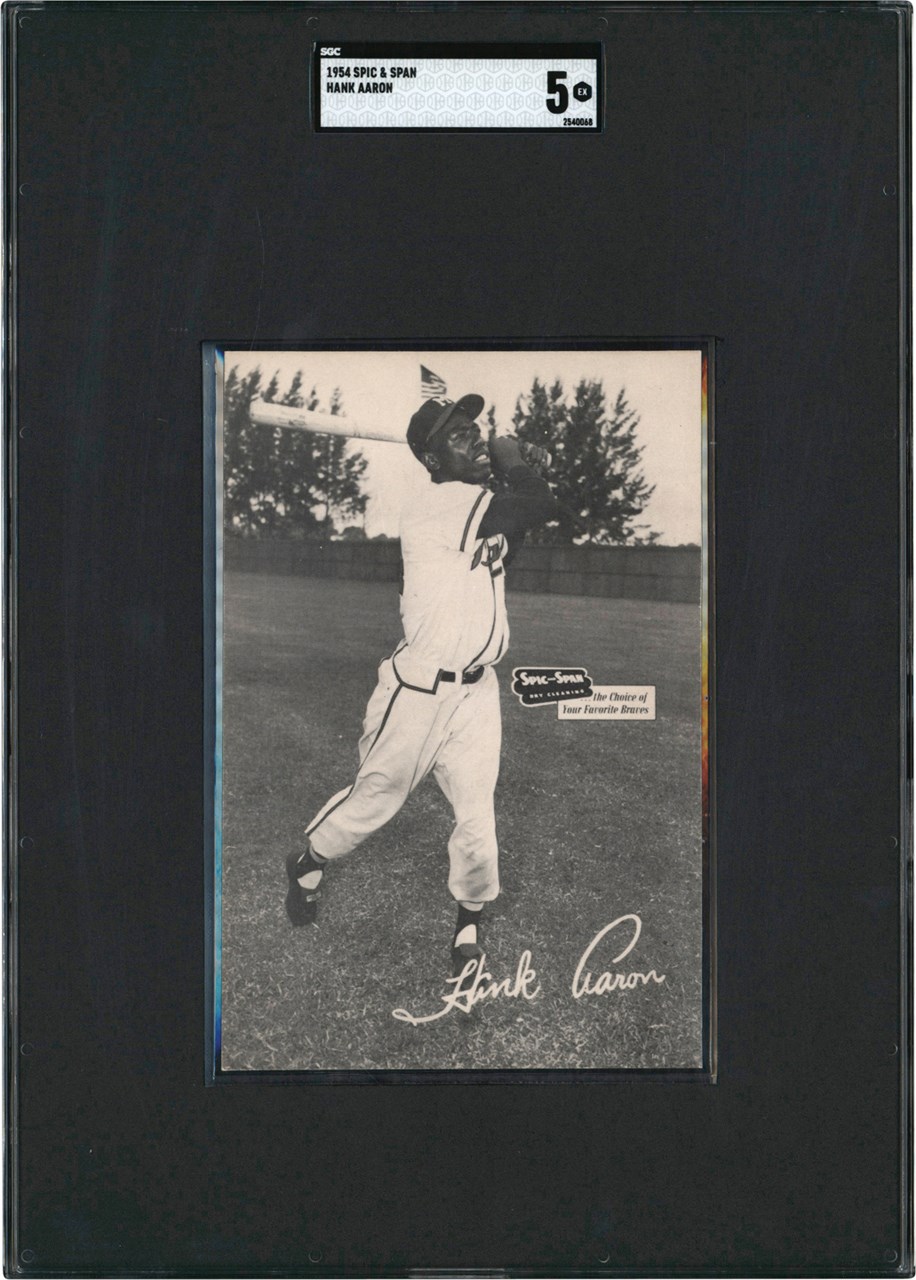- 1954 Spic & Span Hank Aaron Rookie Card SGC EX 5 (Pop 1 - Two Higher)