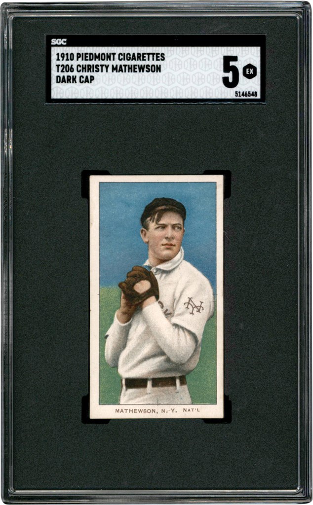Baseball and Trading Cards - 1909-11 T206 Christy Mathewson Dark Cap SGC EX 5