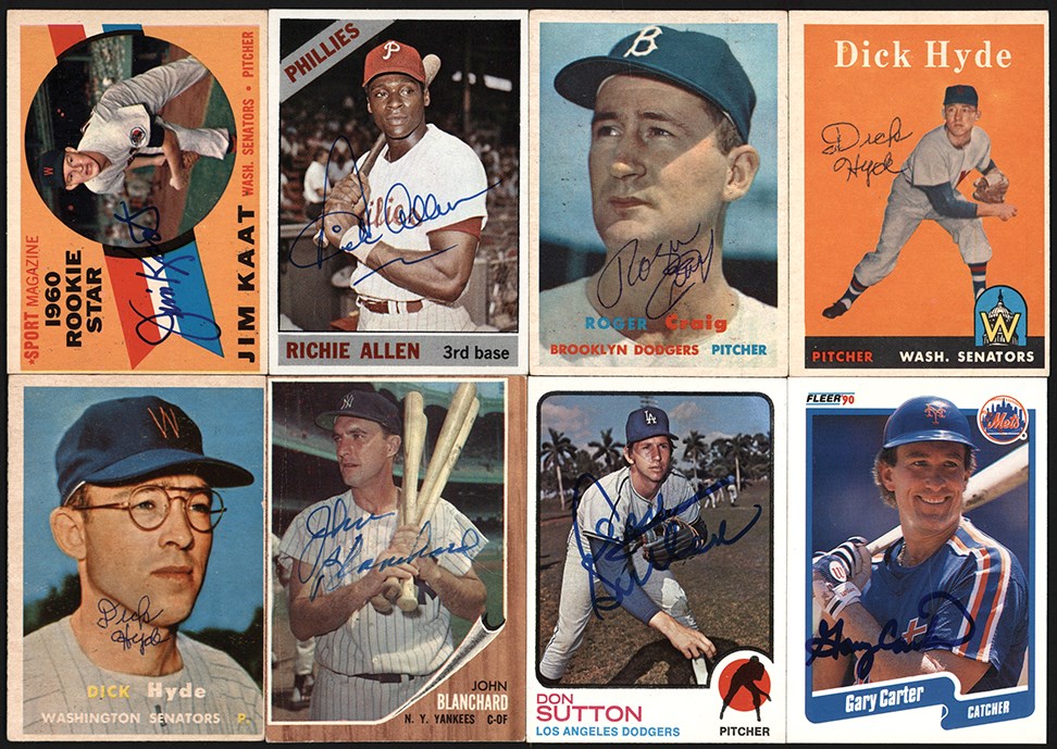 Baseball and Trading Cards - Signed 1953-1996 Baseball Card Collection (70)