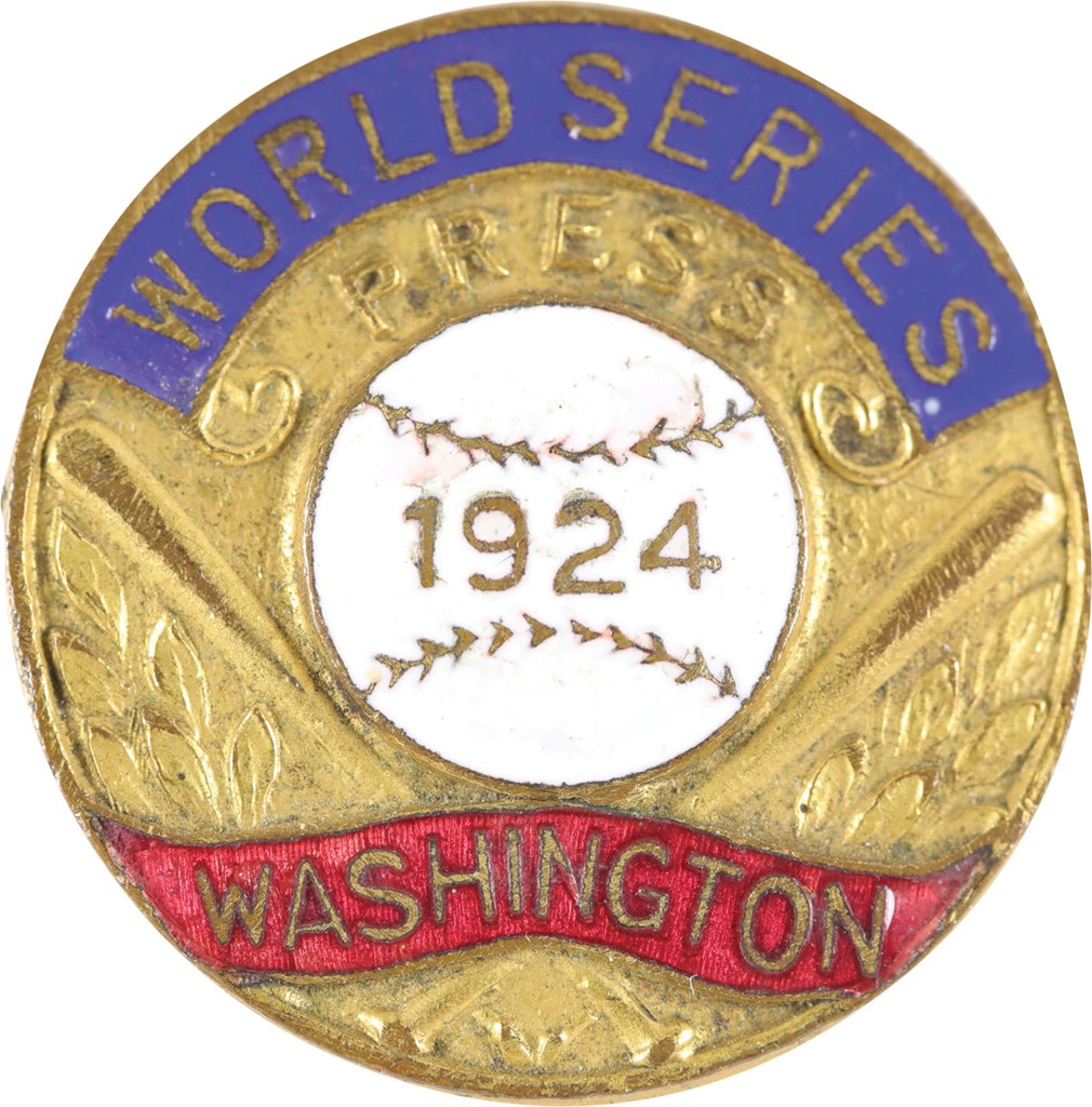 Baseball Memorabilia - 1924 Washington Senators World Series Press Pin
