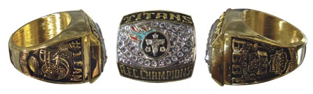 Football - 1999 Titans Super Bowl Ring In Lucite