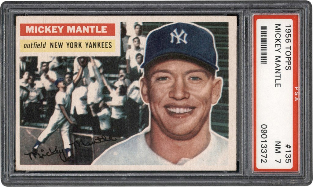 - 1956 Topps #135 Mickey Mantle PSA NM 7