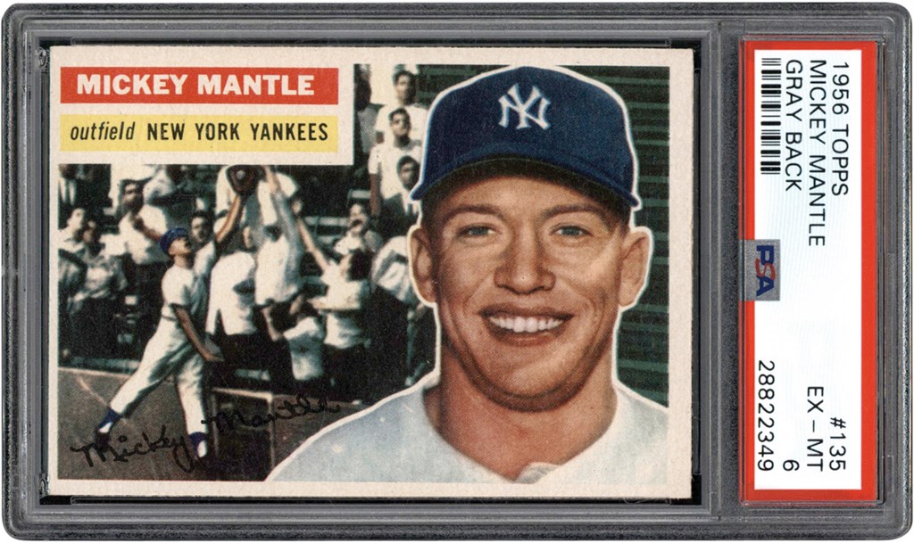 Baseball and Trading Cards - 1956 Topps #135 Mickey Mantle  PSA EX-MT 6