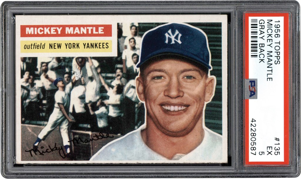 Baseball and Trading Cards - 1956 Topps #135 Mickey Mantle PSA EX 5
