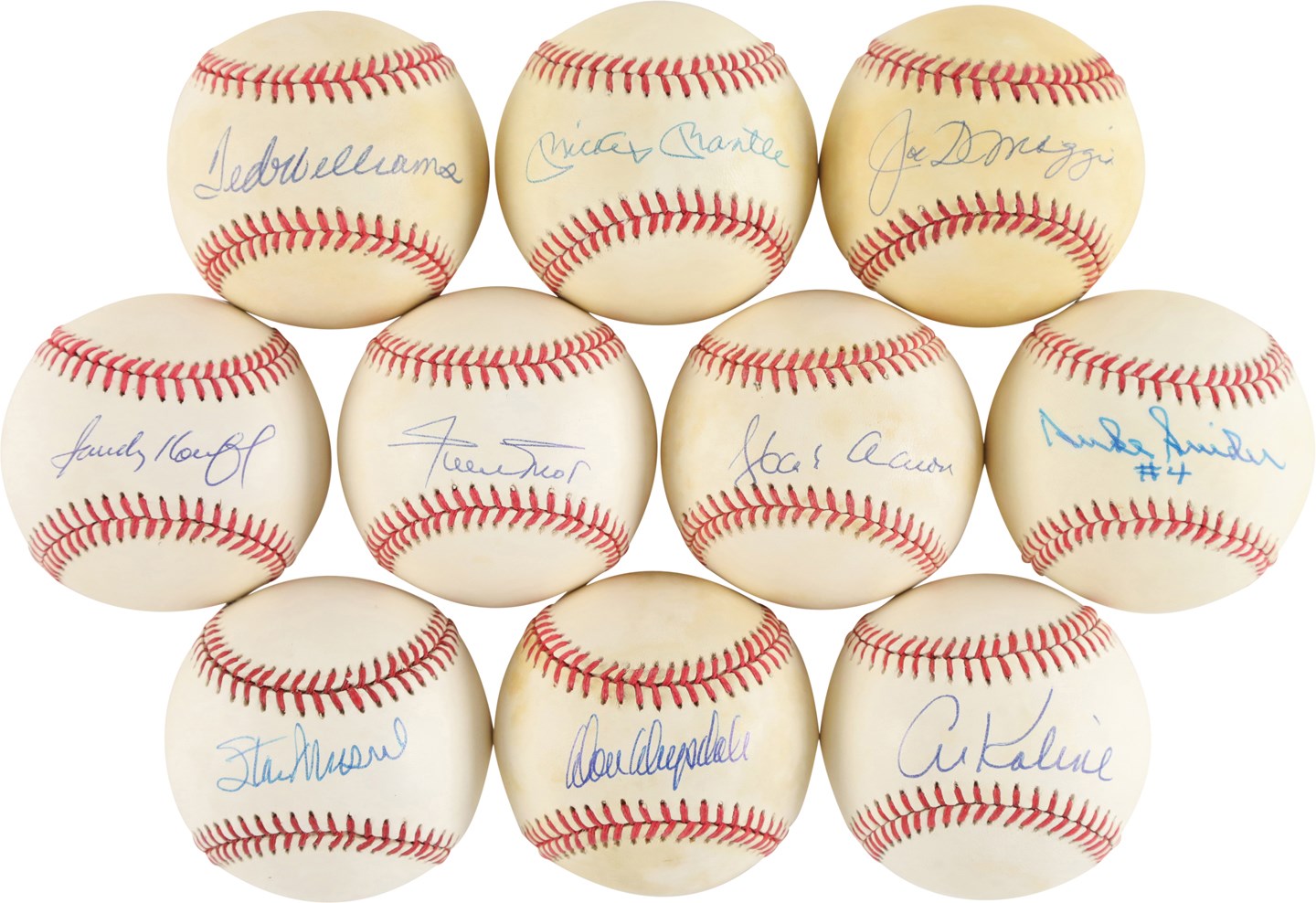 Baseball Autographs - Major Hall of Famers Single-Signed Baseball Collection (58)