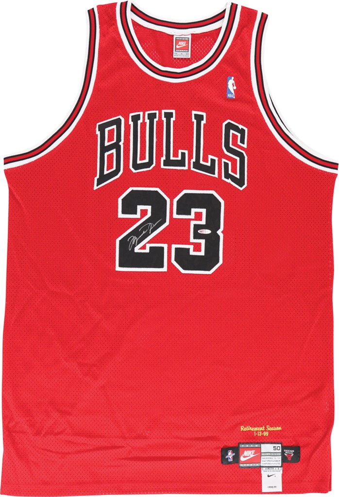 1998-99 Michael Jordan "Retirement Season" Chicago Bulls Signed Jersey (UDA)