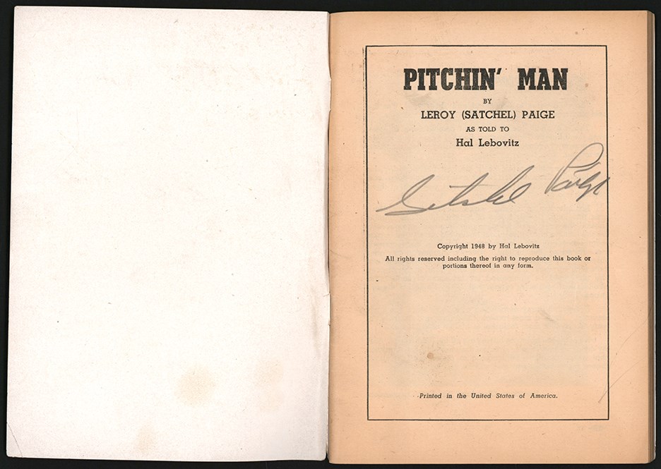 Baseball Autographs - 1948 Satchel Paige Signed "Pitchin Man" Book (PSA)