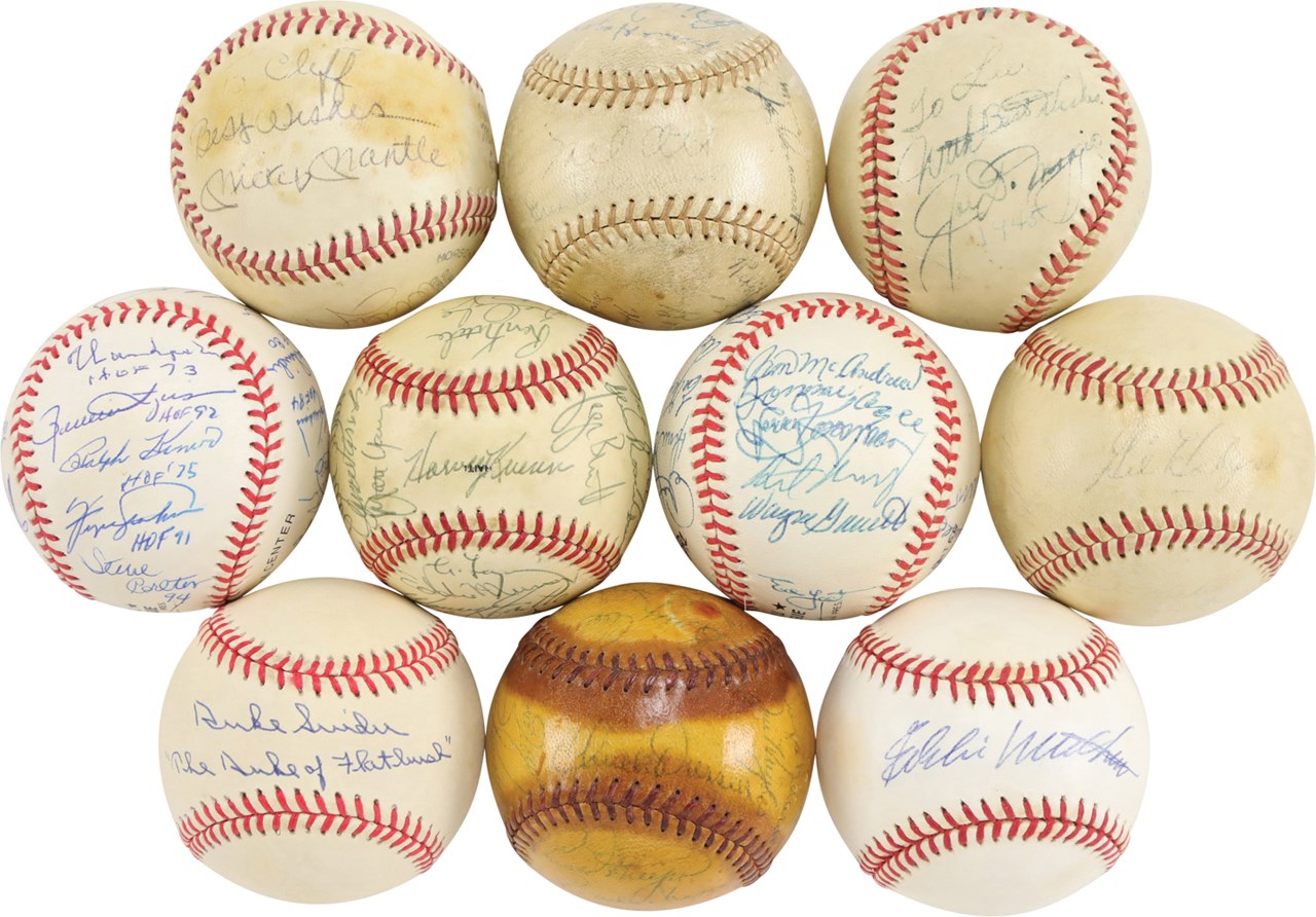 Team & Single Signed Baseball Collection w/Mel Ott (10)