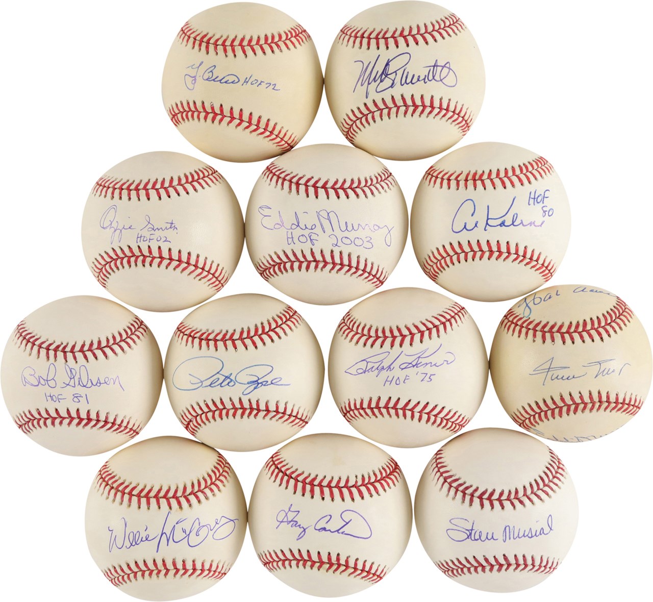 Baseball Autographs - HOFers & Stars Signed Baseball Collection w/Mays & Aaron (182)