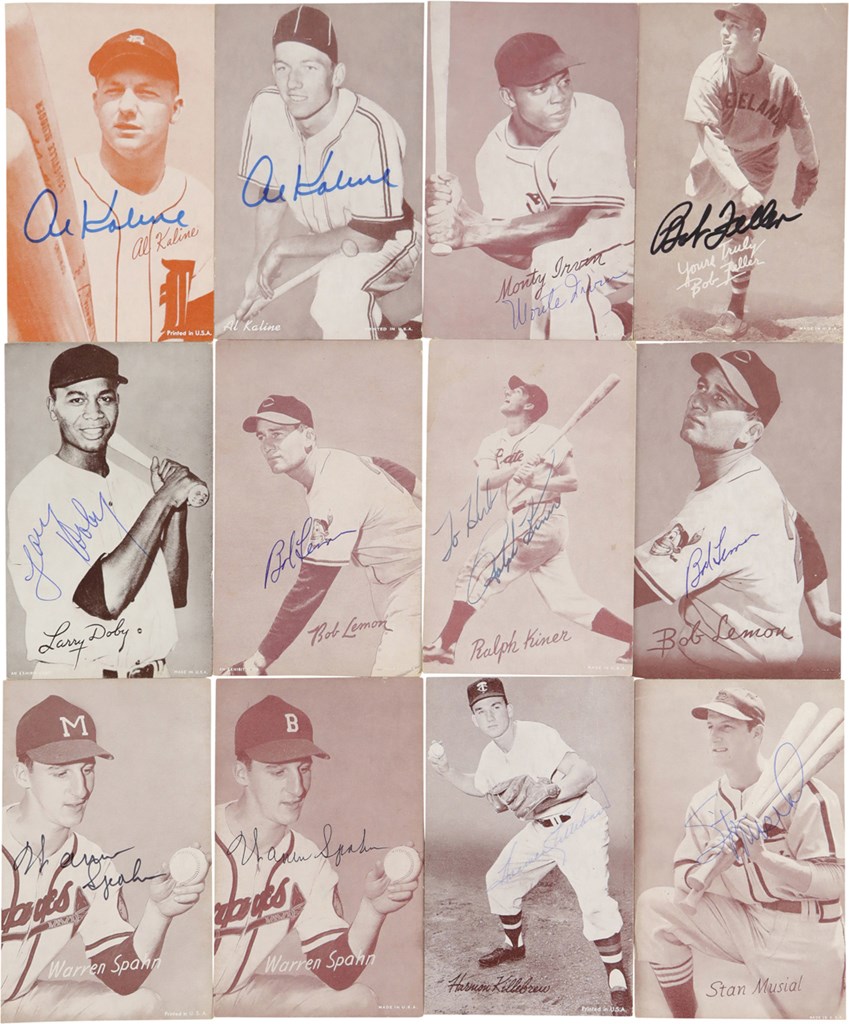 Collection of Signed Baseball Exhibit Cards w/ Hall of Famers (97)