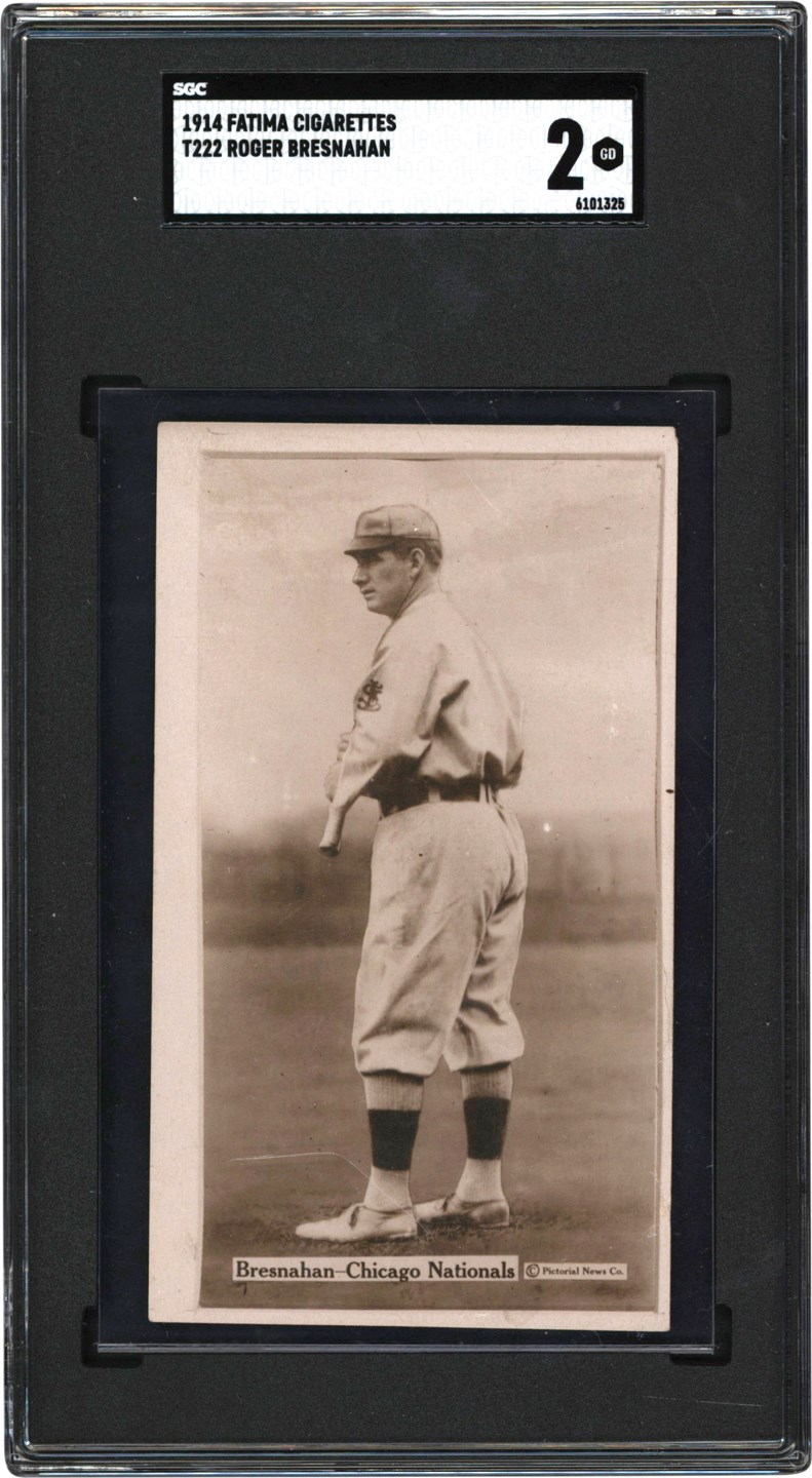 Baseball and Trading Cards - 1914 T222 Fatima Roger Bresnahan SGC GD 2 (Pop 1 of 2 Highest Graded)