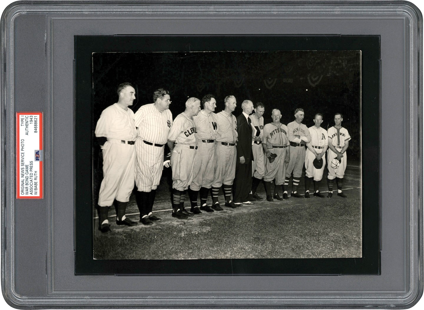 Vintage Sports Photographs - 1943 War Bond Game Photograph with Babe Ruth, Honus Wagner & Legendary Hall of Famers (PSA Type I)