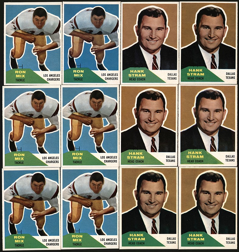 1960 Fleer Football Key Card High Grade Collection (34) w/Multiple Ron Mix