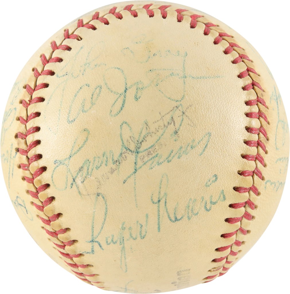 Baseball Autographs - 1956 Indianapolis Indians Team Signed Baseball with Pre-Rookie Roger Maris (JSA)