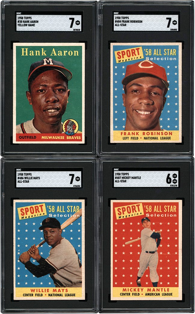 Baseball and Trading Cards - 1958-1961 Topps Shoebox Collection (41) w/SGC 7 Hank Aaron Yellow Letter