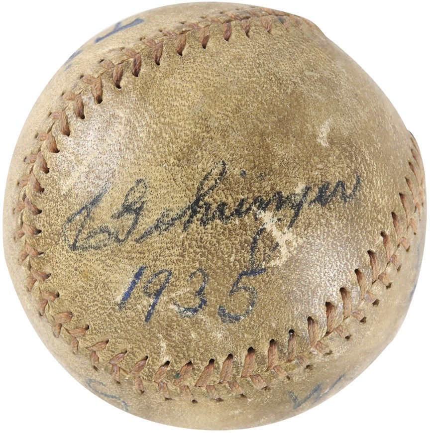 1935 Charlie Gehringer Single Signed Baseball Possibly Used in World Series (PSA)