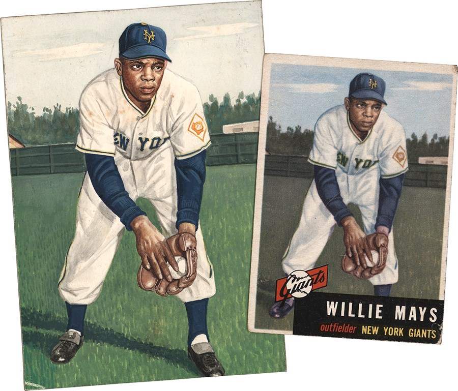 Baseball and Trading Cards - 53 Topps #244 Willie Mays Card Original Artwork