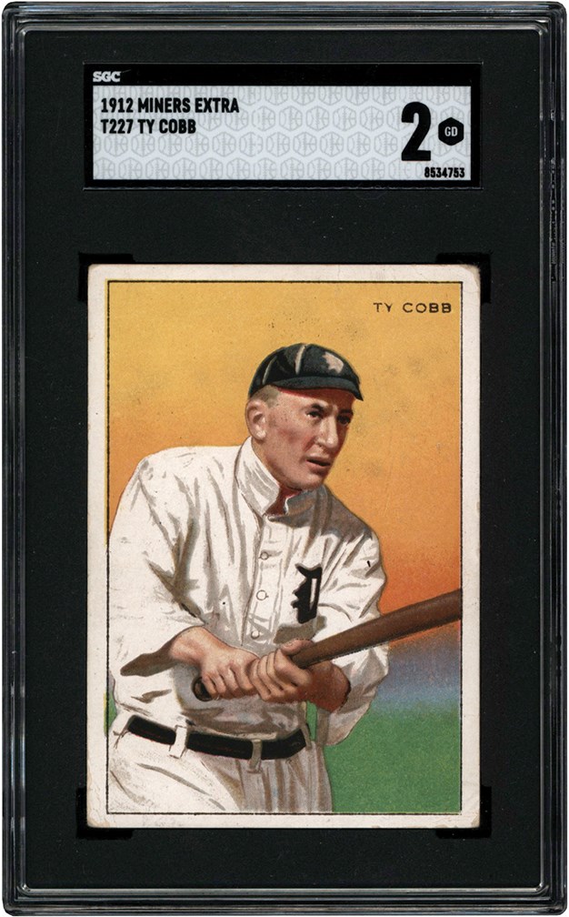 1912 T227 Series of Champions Miners Extra Ty Cobb Card SGC GD 2