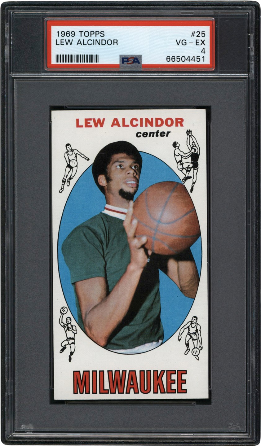 Basketball Cards - 1969 Topps Basketball #25 Lew Alcindor Rookie Card PSA VG-EX 4