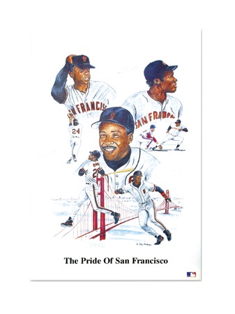 - Barry Bonds, Bobby Bonds and Willie Mays Signed “The Pride of San Francisco” Lithographs (10)