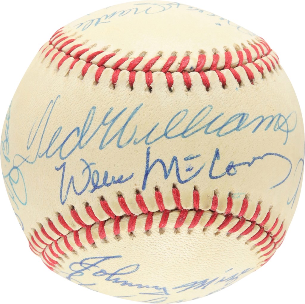 Baseball Autographs - MLB HOFers Multi Signed Baseball w/Mantle, Mays & Williams (JSA)