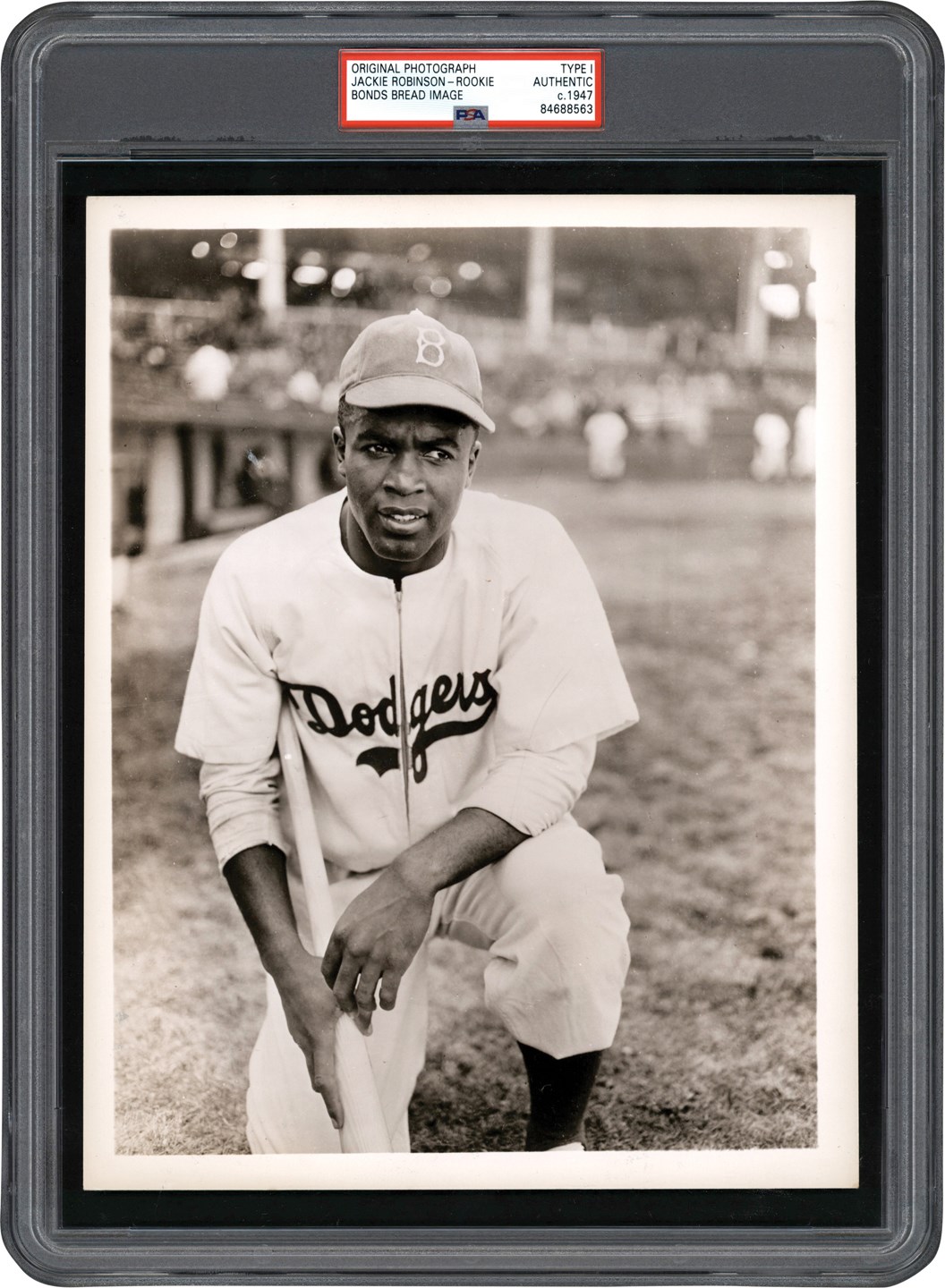 - 47 Jackie Robinson Rookie Brooklyn Dodgers Photograph Used for 1947 Bond Bread Rookie Card (PSA Type I)