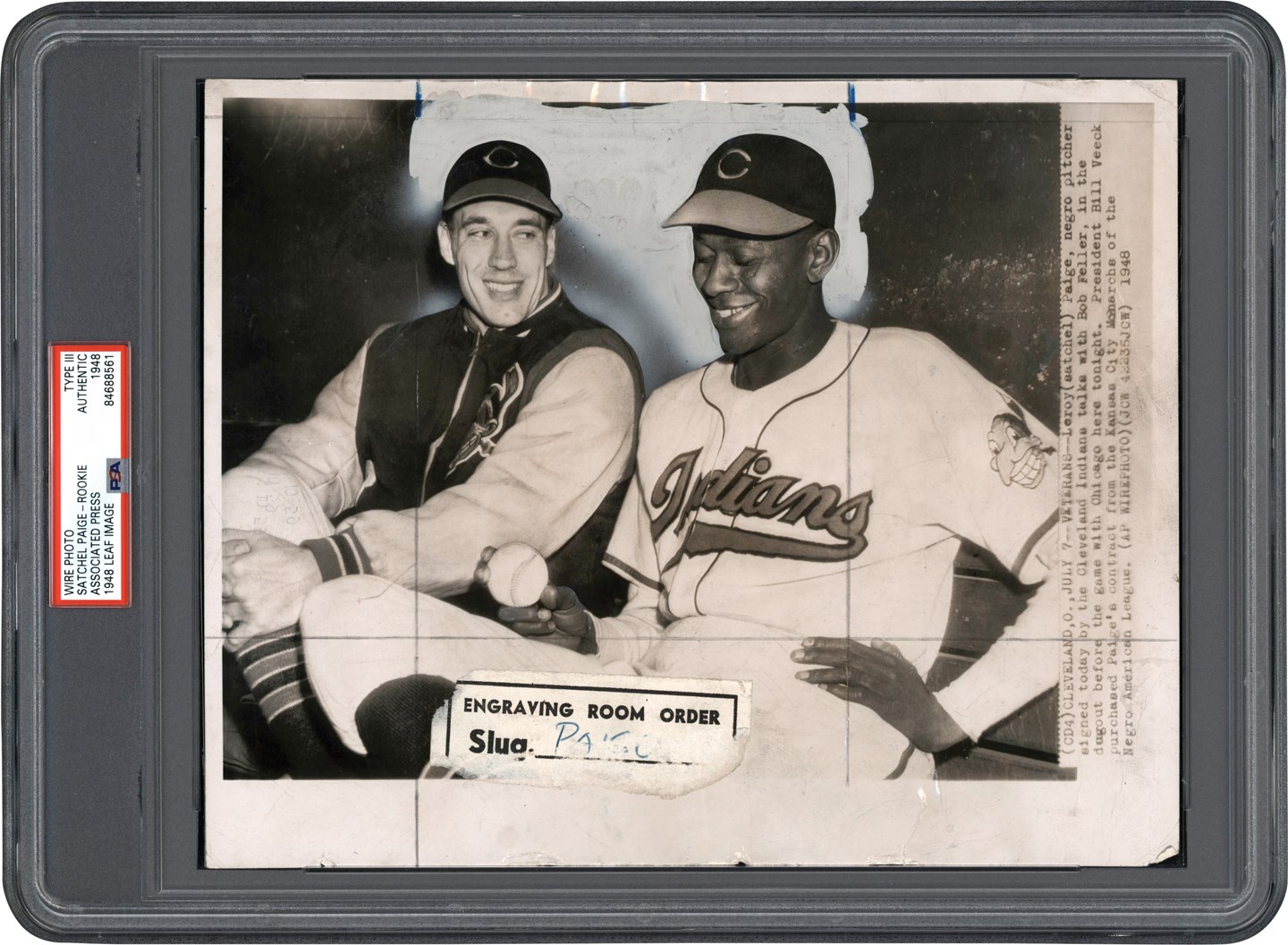 - 1948 Satchel Paige Rookie Photograph Used for 1948 Leaf Rookie Card (PSA Type III)