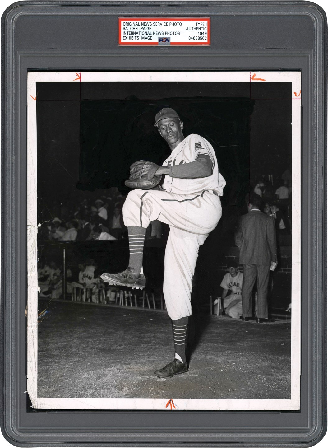 Vintage Sports Photographs - 1948 Satchel Paige Rookie Photograph Used for 1947-66 Exhibit Card (PSA Type I)